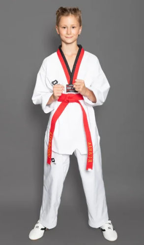 Добок для тхэквондо WT Light Style Black/Red Profsport